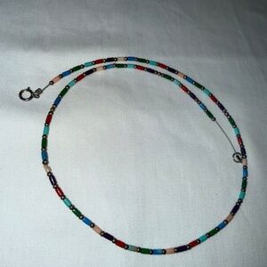 Silpada Multi-color delicate bead necklace sterling silver N0845